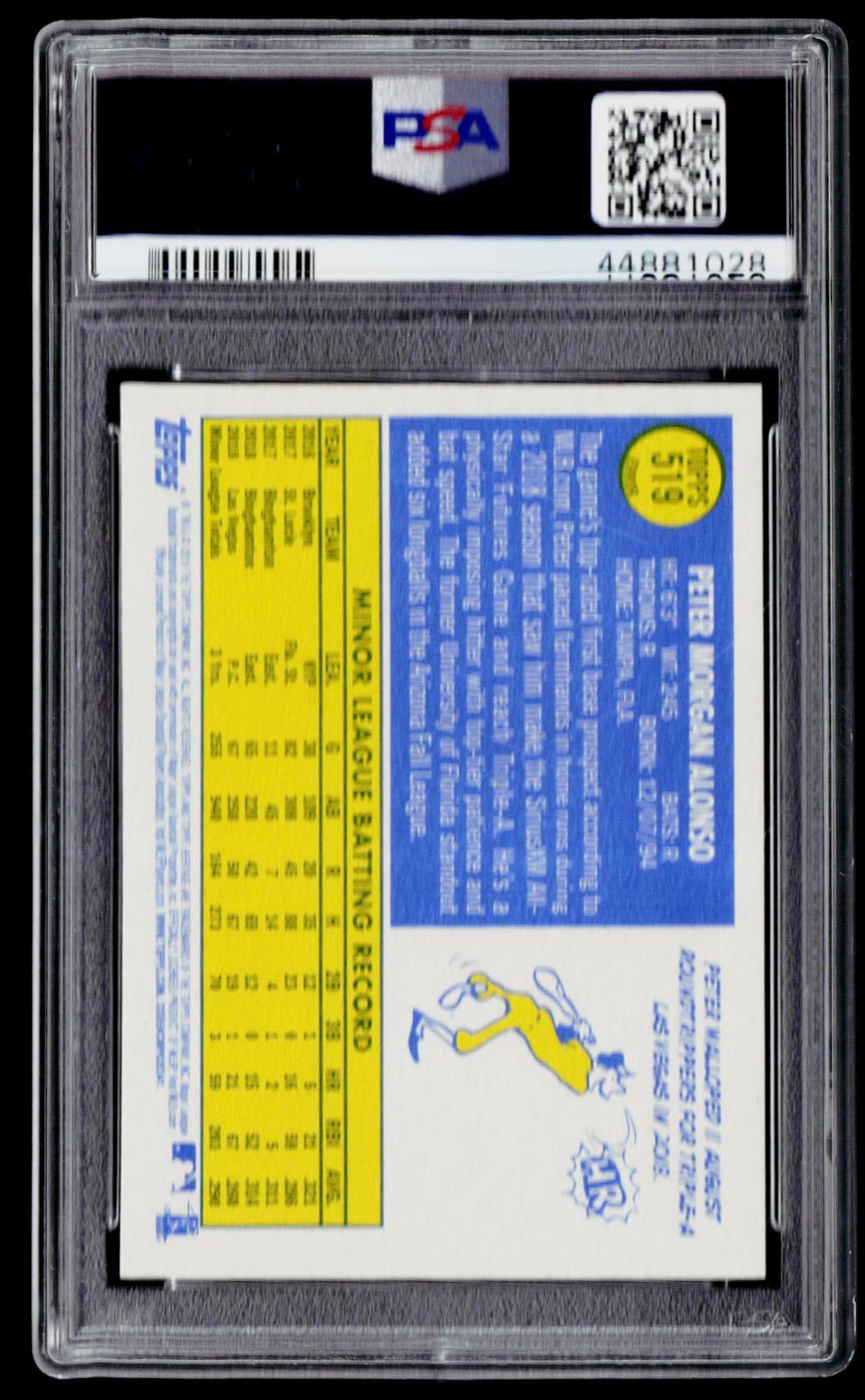 2019 Topps Heritage #519b Pete Alonso Error - Missing Blackplate PSA 10