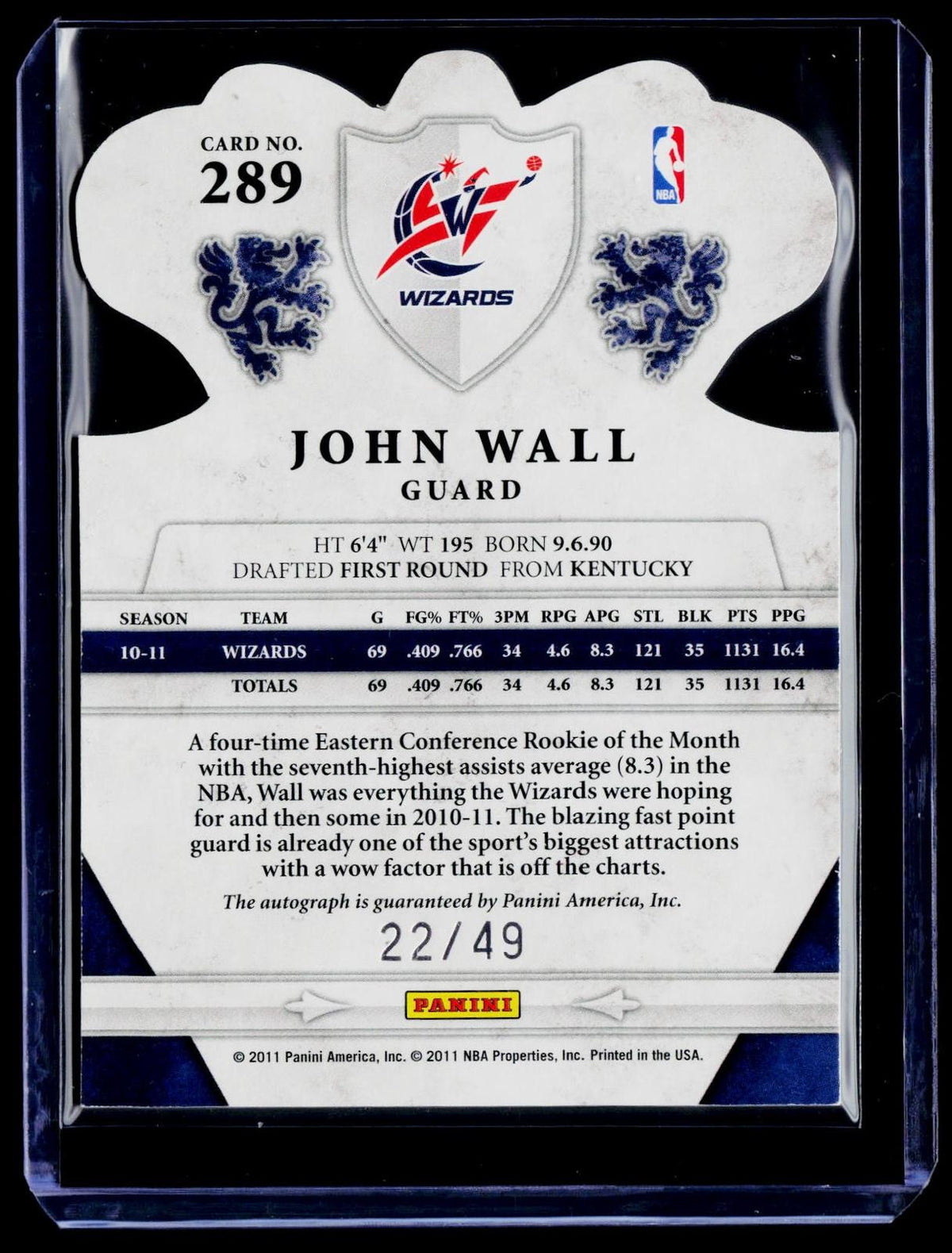 2011-12 Panini Preferred #289 John Wall #/49