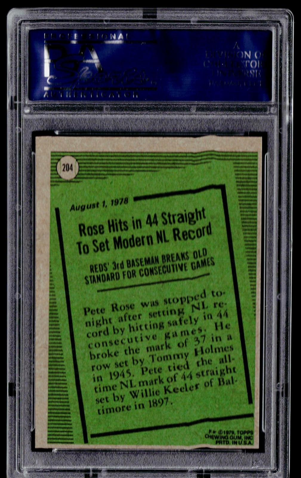1979 Topps #204 Pete Rose PSA 8