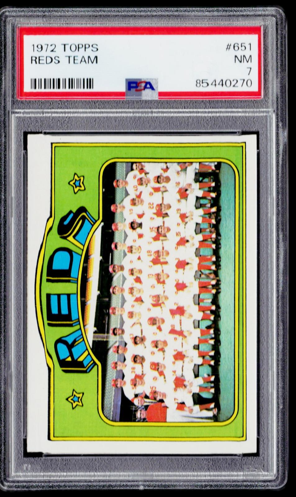 1972 Topps #651 Cincinnati Reds PSA 7