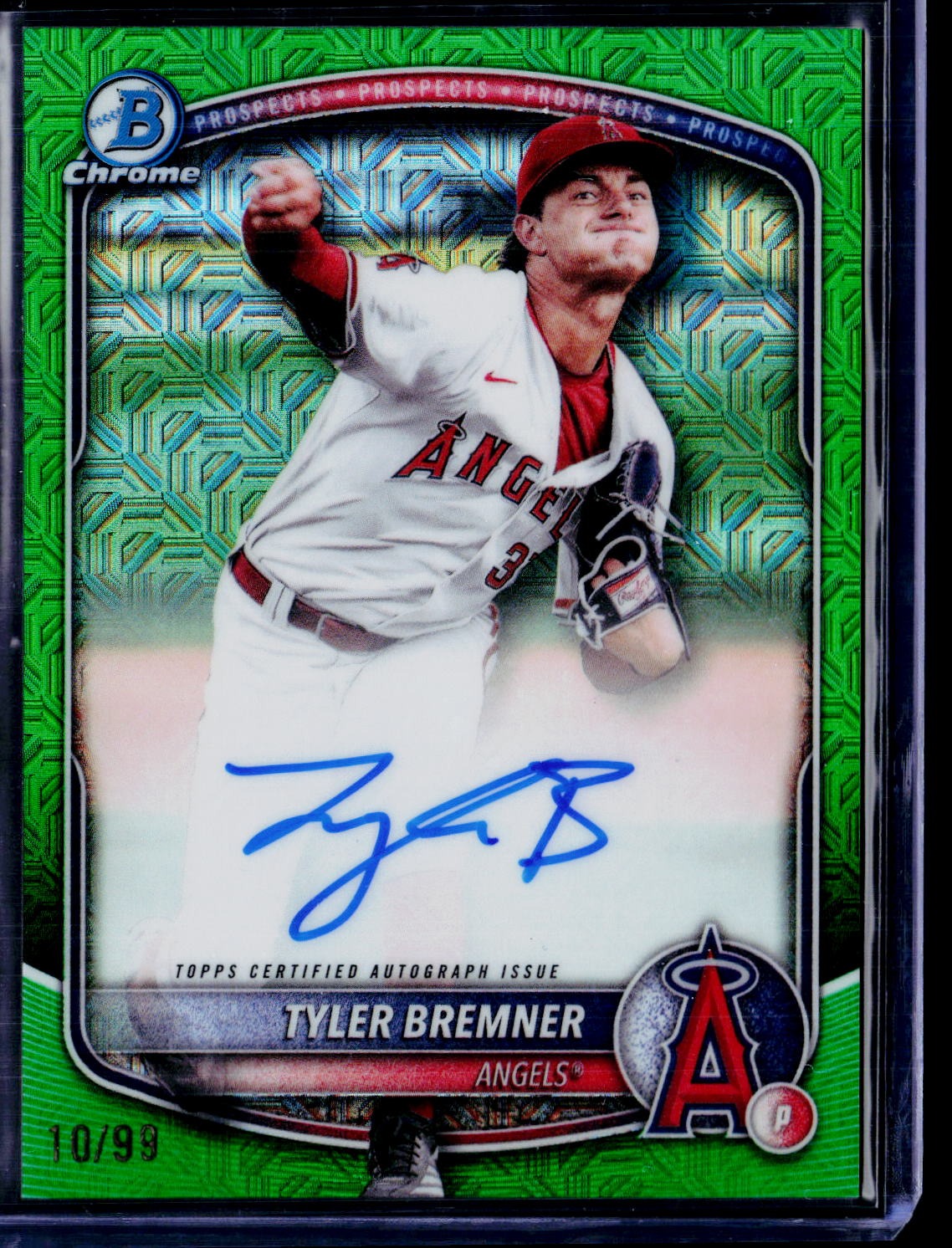 2025 Bowman Draft #BMA-TB Tyler Bremner Prospect Auto Green Mojo Refractor #/99