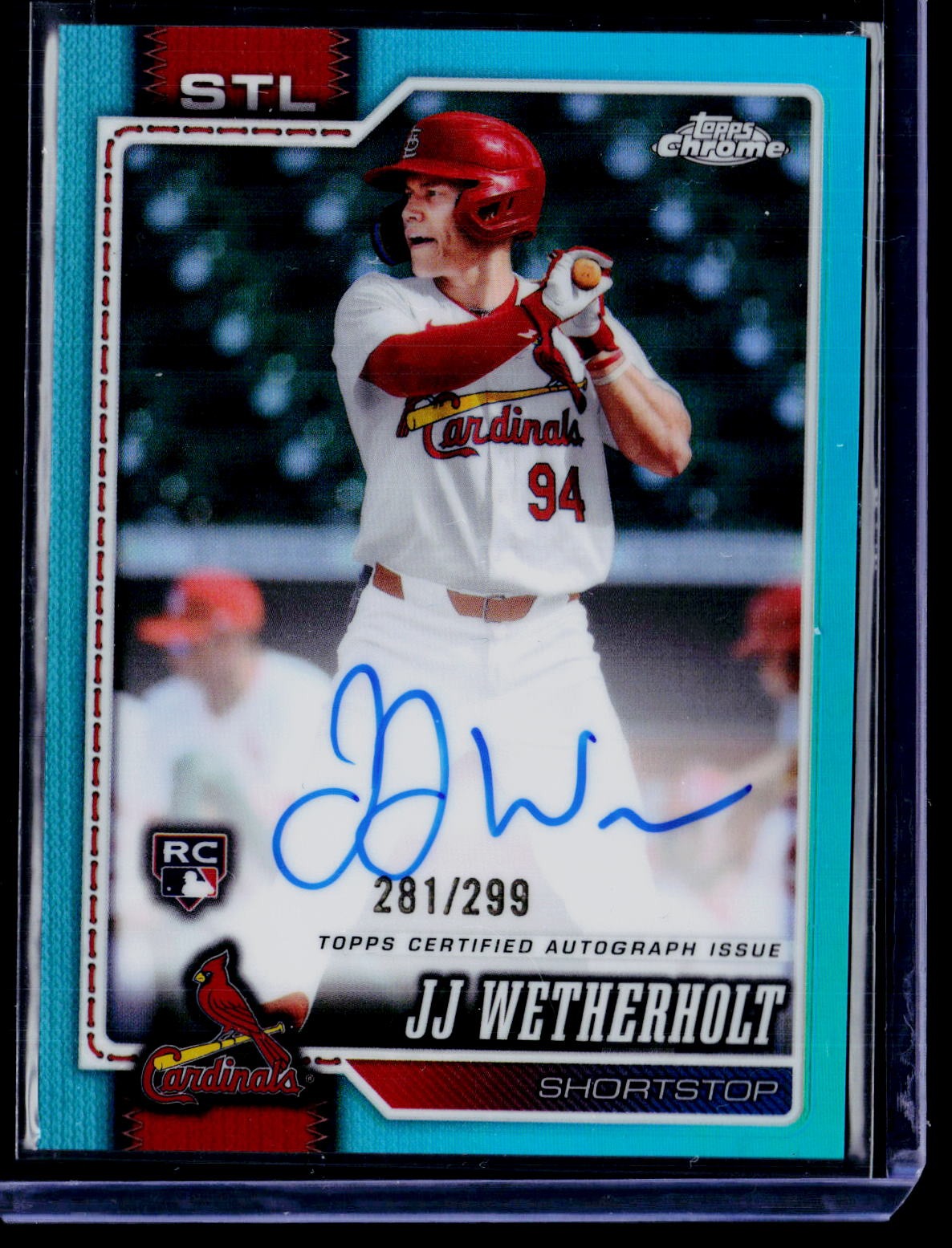 2026 Topps Chrome #RA-JJW JJ Wetherholt Rookie Autographs Teal Refractor #/299