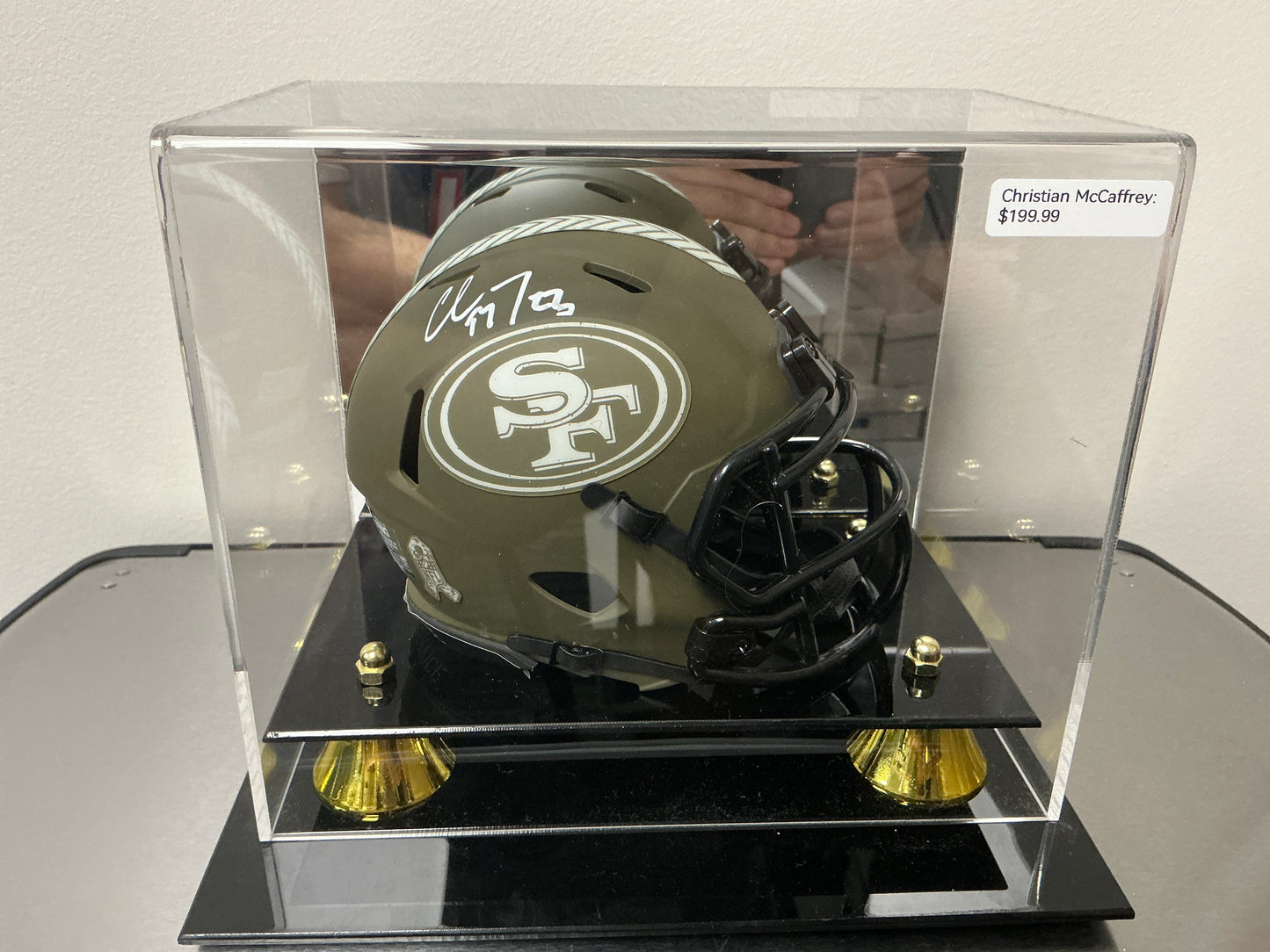 Christian McCaffery Autographed Mini Helmet STS (Beckett COA)