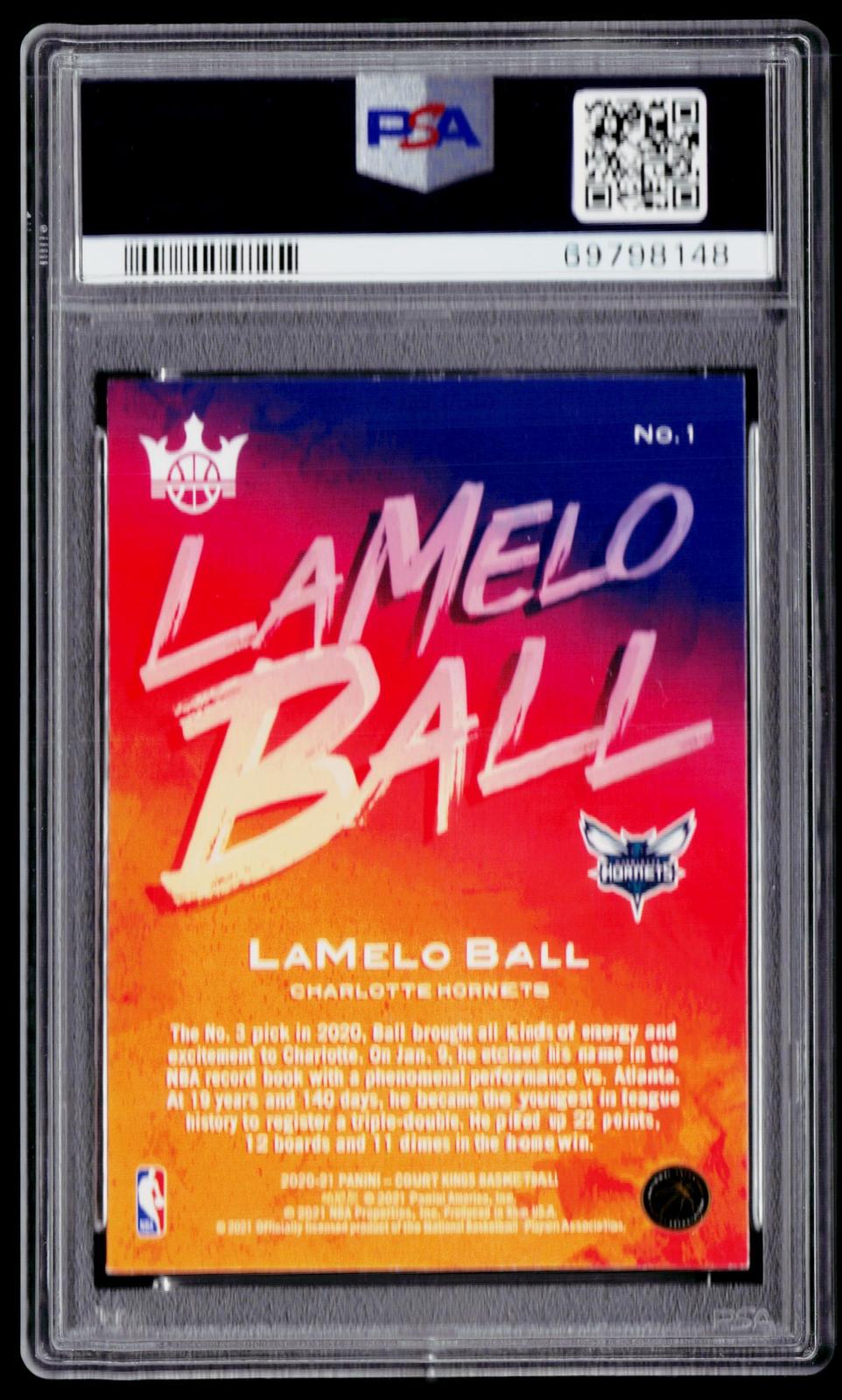 2020-21 Panini Court Kings #1 LaMelo Ball Rookie Exclusive PSA 9