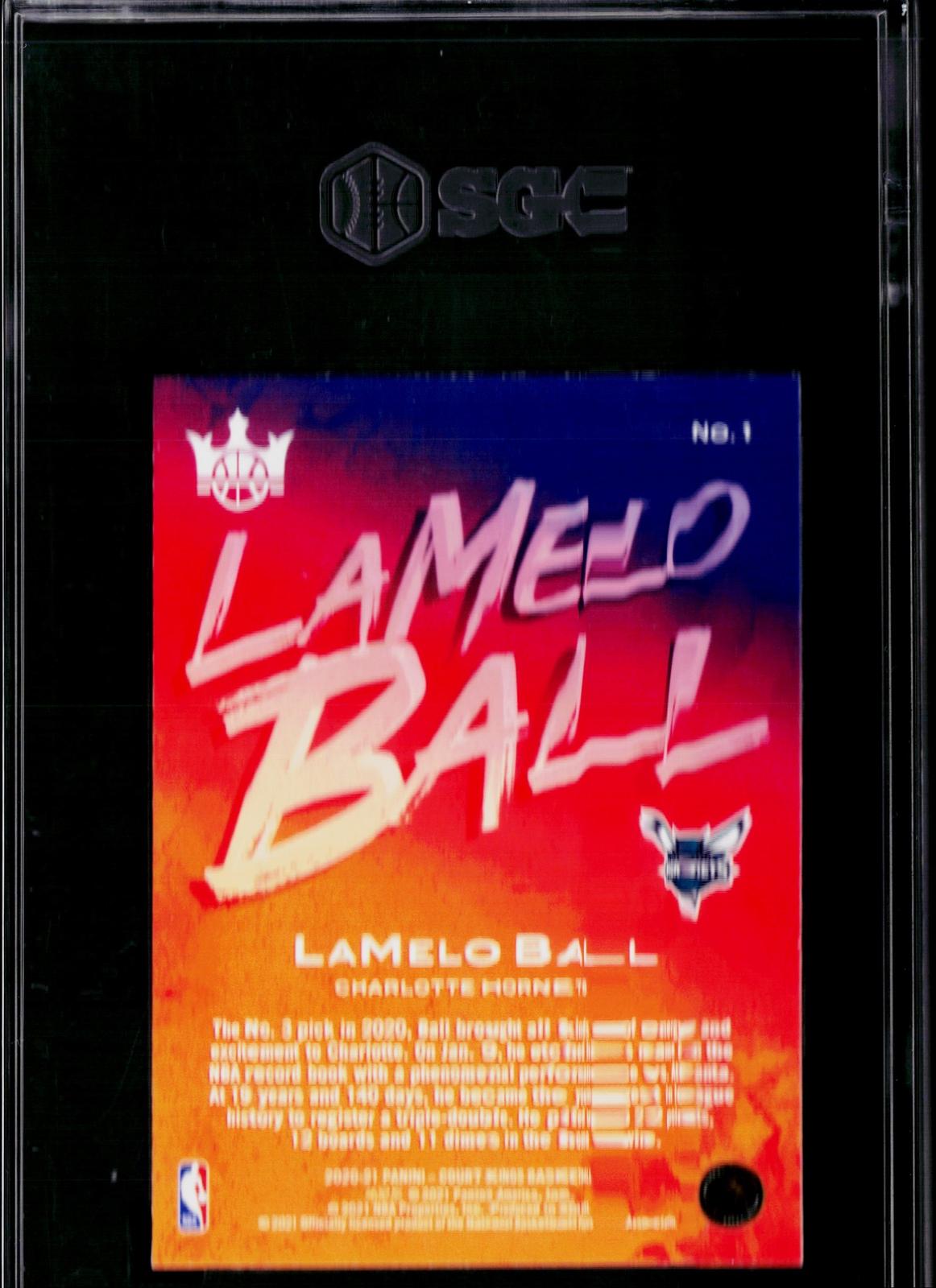 2020-21 Panini Court Kings #1 LaMelo Ball Rookie Exclusive SGC 9.5