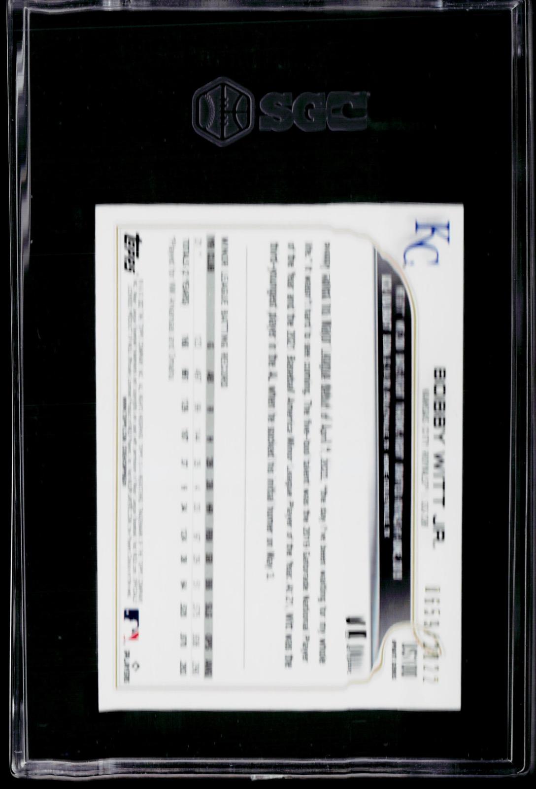 2022 Topps Update #US100 Bobby Witt Jr. Gold SGC 10 #/2022