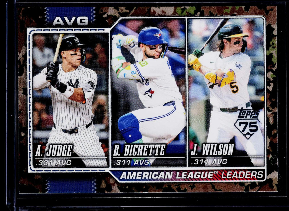 2026 Topps #204 AL Batting Avg Leaders Memorial Day Camo (Aaron/Bo/Jacob)