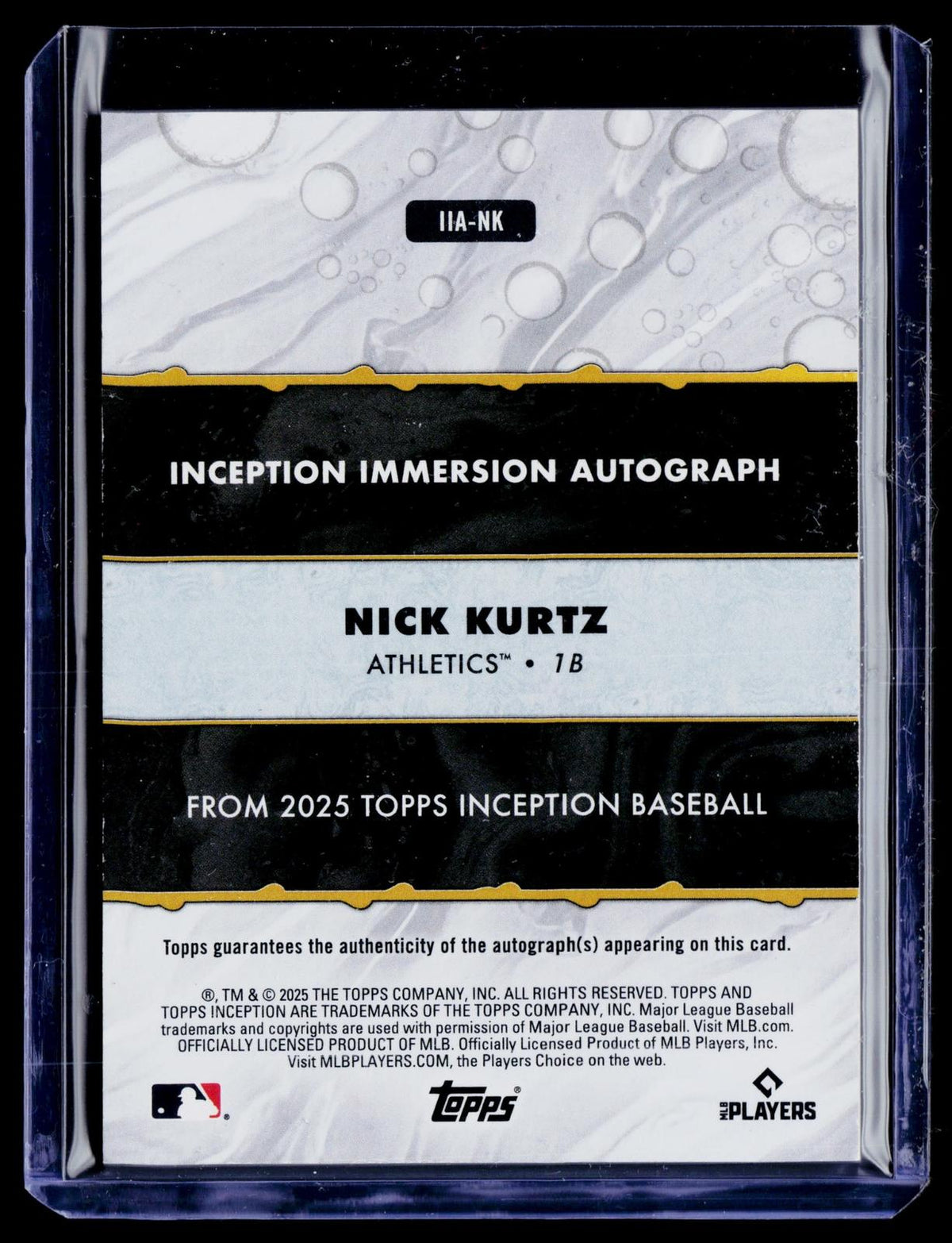 2025 Topps Inception #IIA-NK Nick Kurtz Inception Immersion Autographs #/120