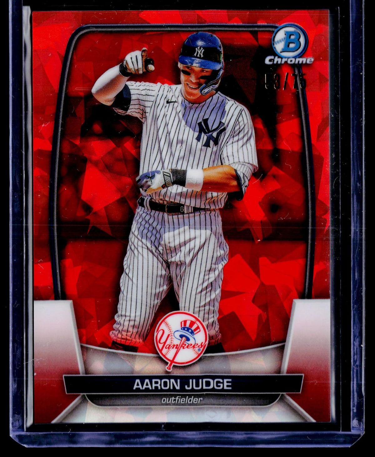 2023 Bowman Chrome #63 Aaron Judge Orange Refractor #/75