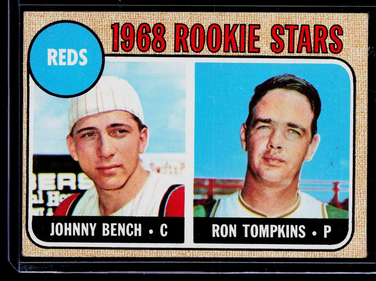 1968 Topps #247 Reds 1968 Rookie Stars (Johnny Bench / Ron Tompkins)