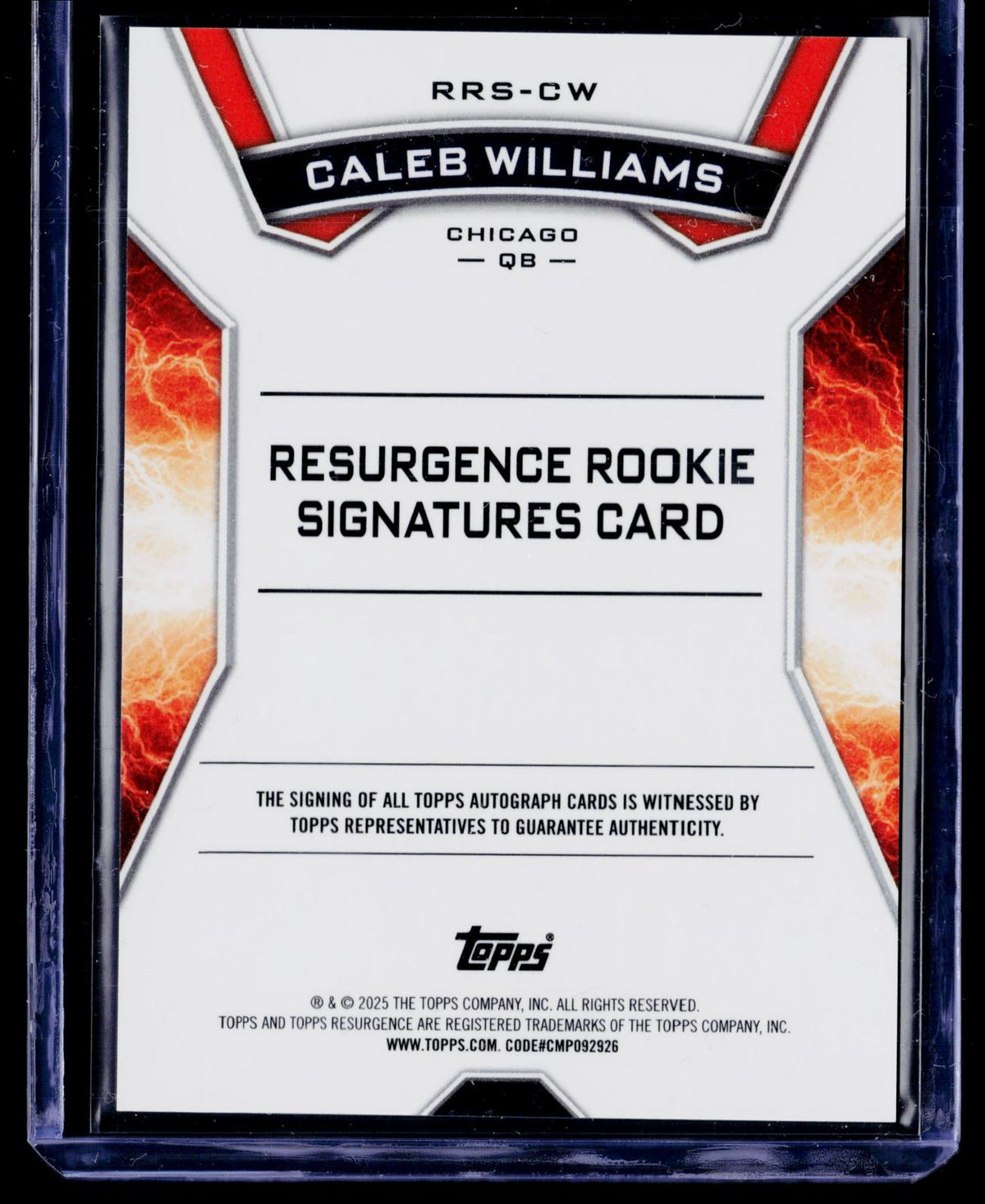 2024 Topps Resurgence #RRS-CW Caleb Williams Resurgence Rookie Signatures
