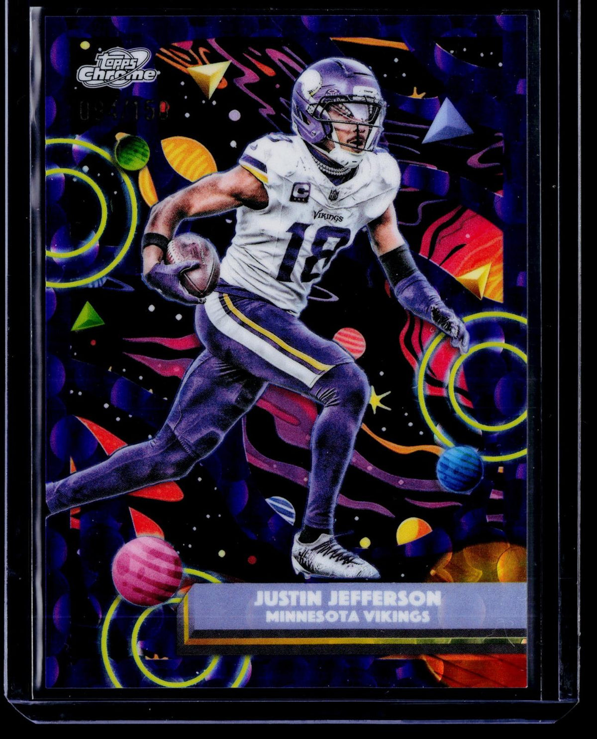 2025 Topps Chrome Cosmic #65 Justin Jefferson Purple Nebula Refractor #/150