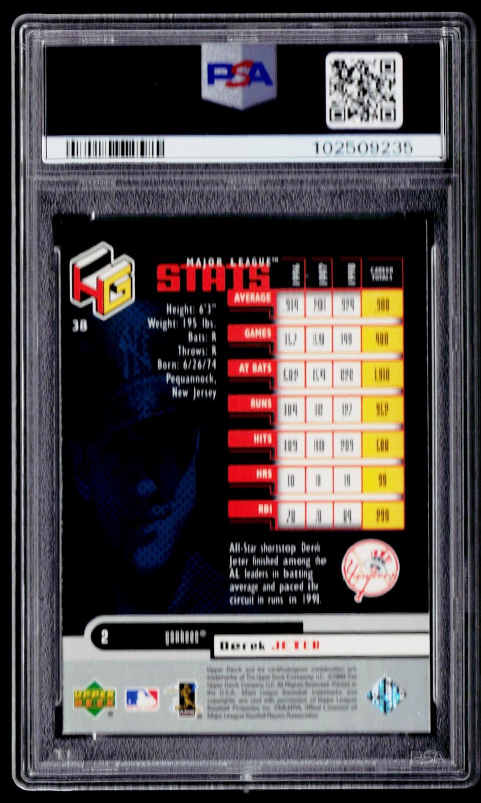 1999 Upper Deck HoloGrFX #38 Derek Jeter PSA 8.5