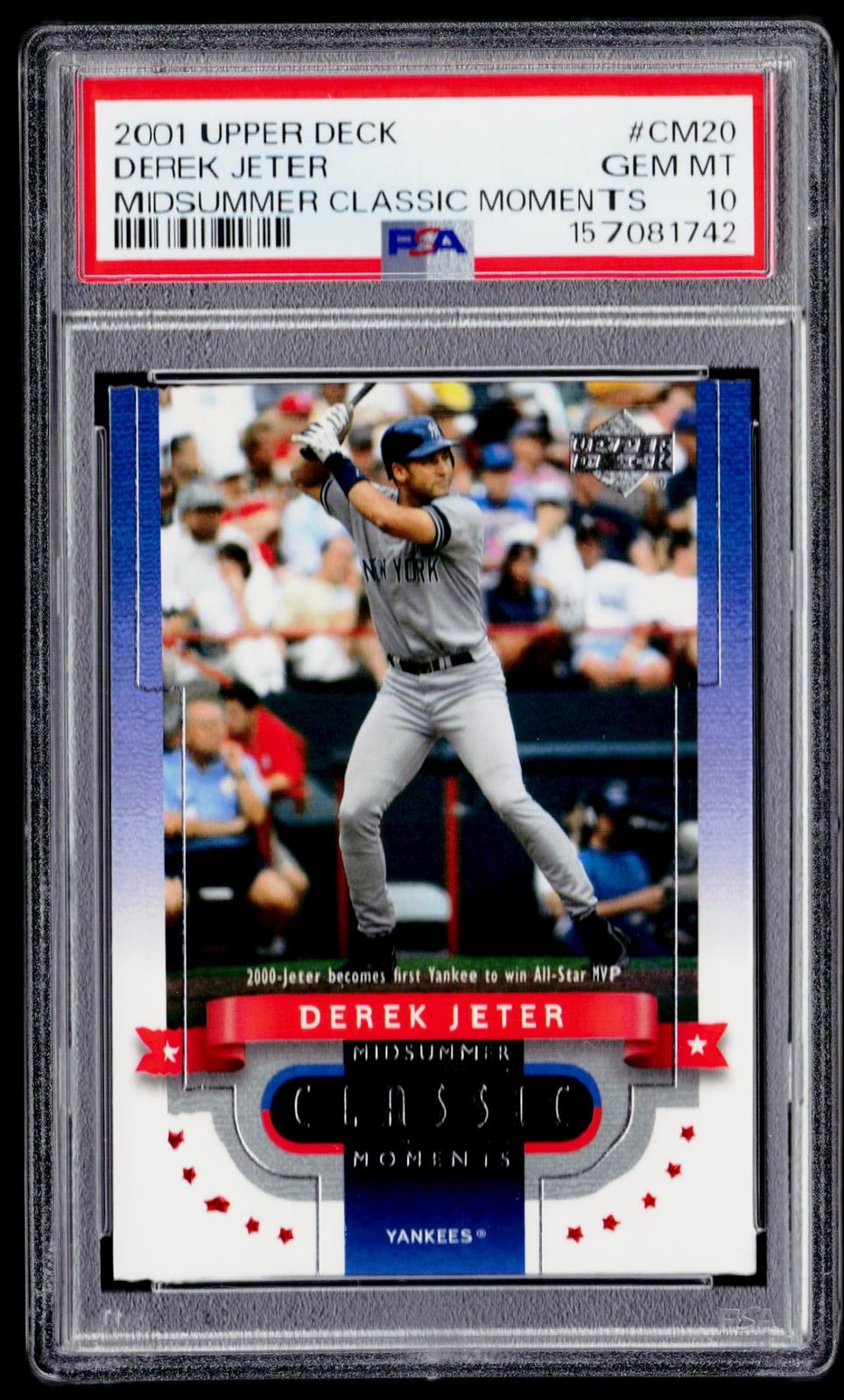 2001 Upper Deck #CM20 Derek Jeter Midsummer Classic Moments PSA 10