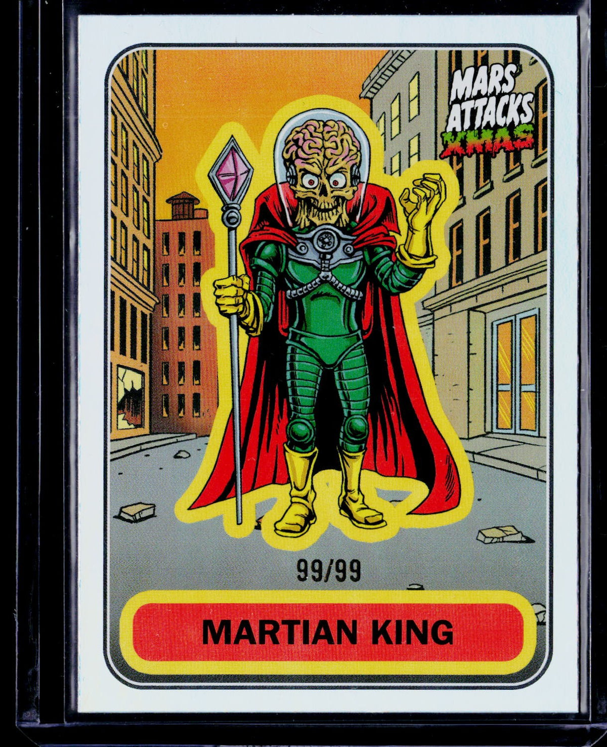 2026 Topps Mars Attacks Xmas #A-75 Martian King Rainbow #/99
