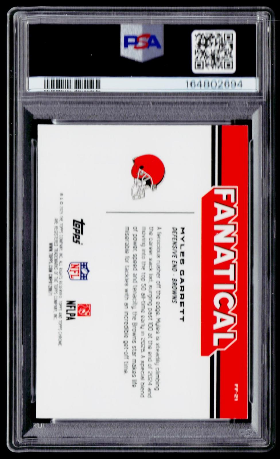 2025 Topps Chrome #FF-21 Myles Garrett Fanatical PSA 8