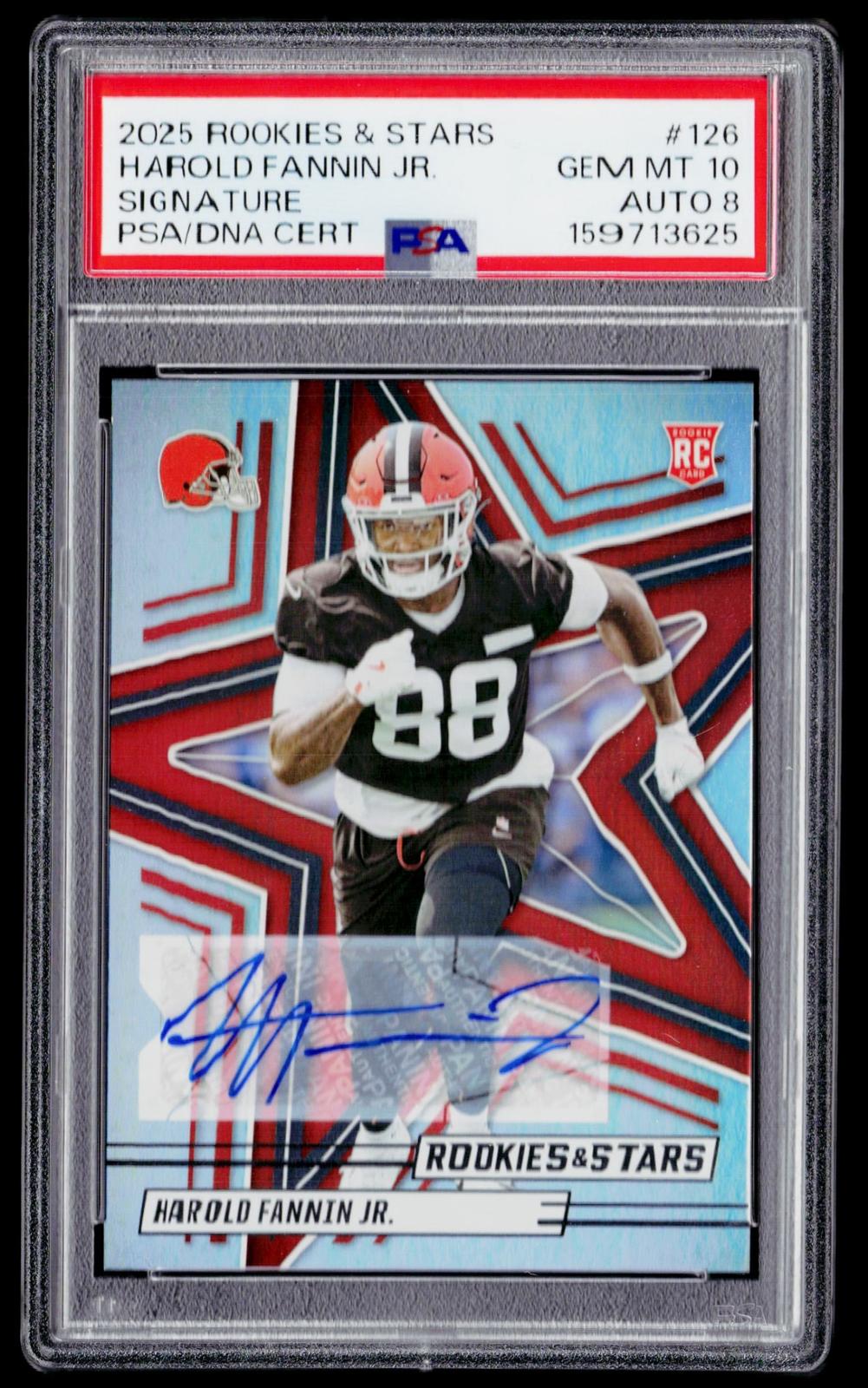 2025 Panini Rookies Stars #126 Harold Fannin Jr. Rookie Signatures PSA 10 Auto 8