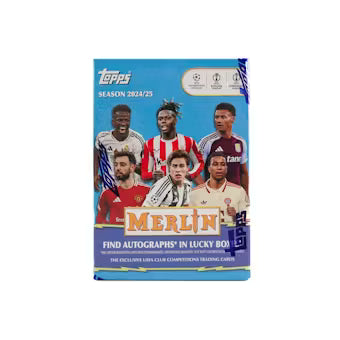 2024-25 Topps Chrome Merlin UEFA Club Competitions Soccer 7-Pack Blaster Box