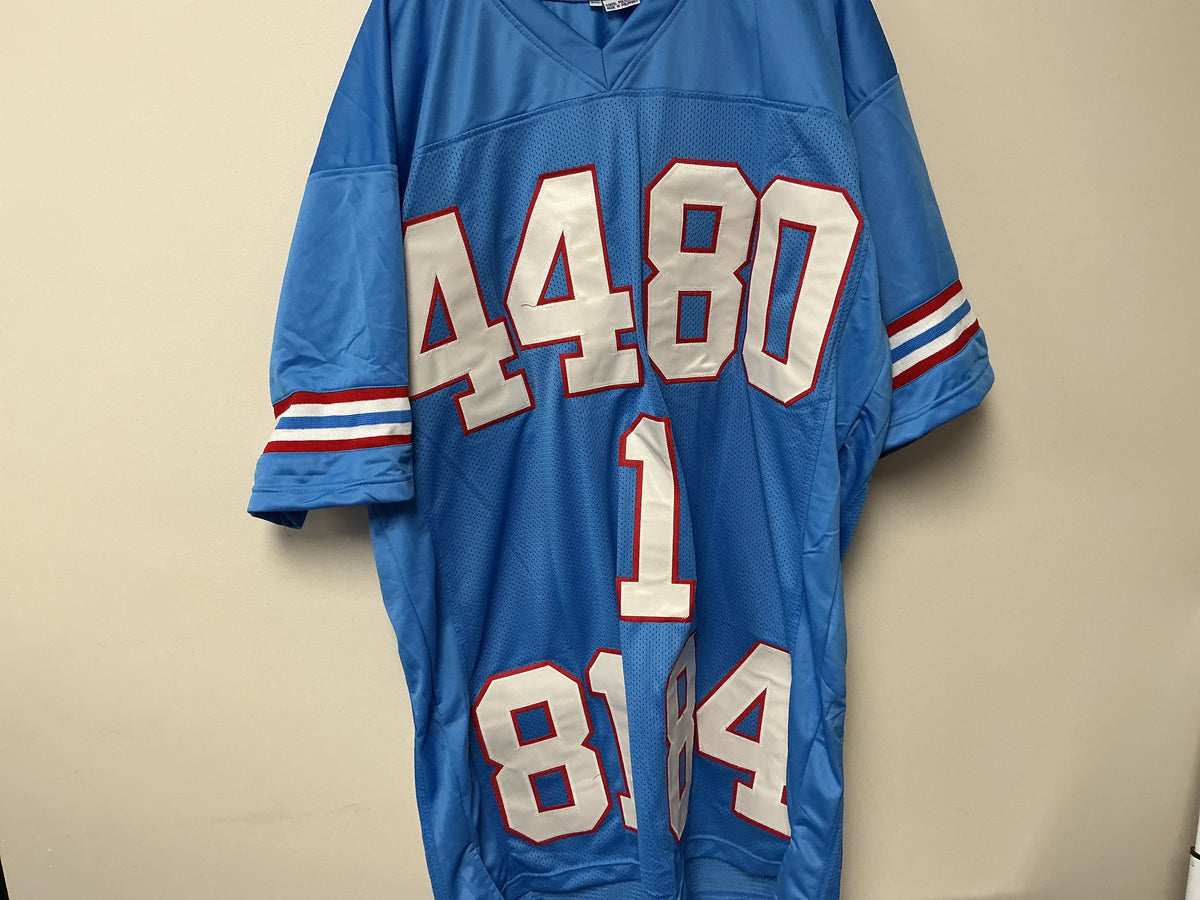 Oilers Run & Shoot Penta Autographed Custom Jersey (Beckett COA)