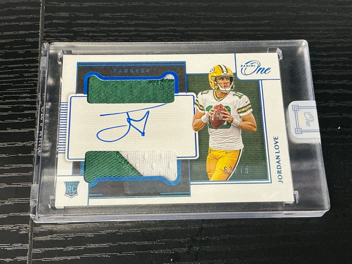 2020 Panini One #34 Rookie Dual Patch Auto Jordan Love /75