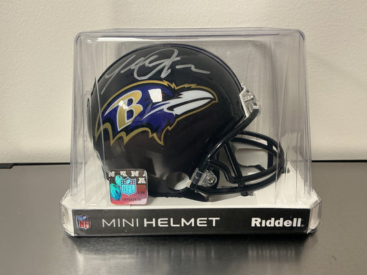 Terrell Suggs Autographed Ravens Mini Helmet (Beckett COA)