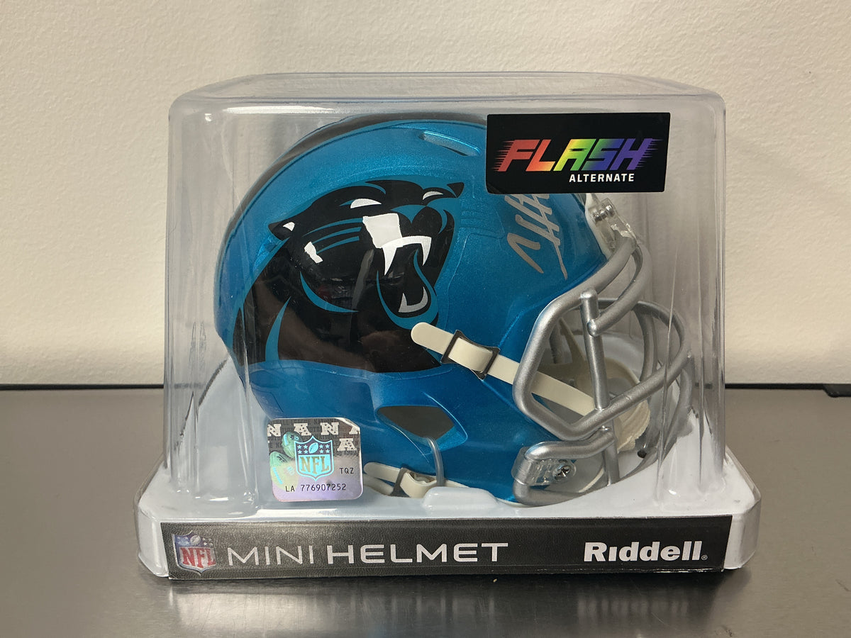 Chuba Hubbard Autographed Panthers Mini Helmet (Beckett COA)