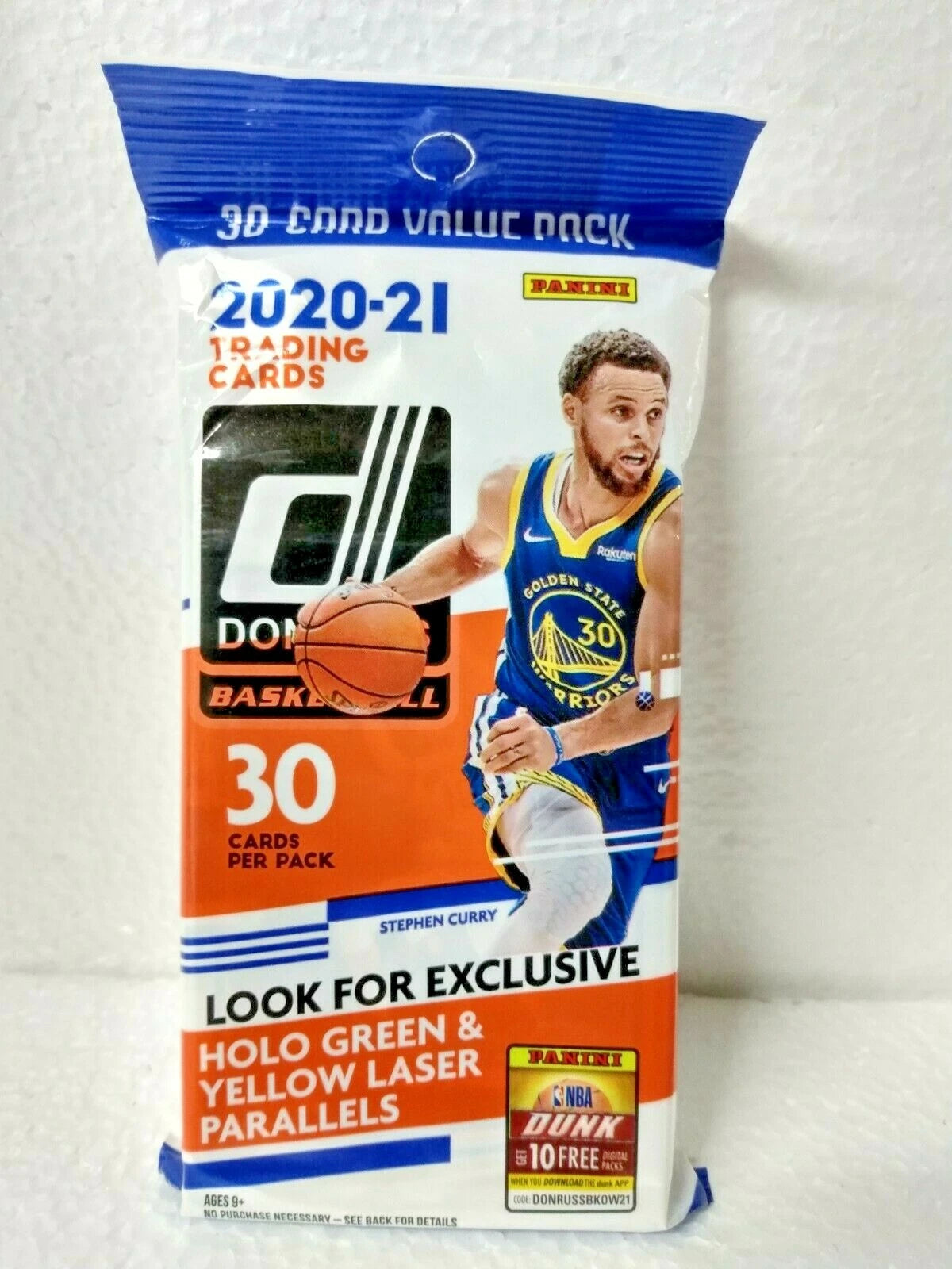 2020-21 Panini Donruss NBA Basketball Trading Cards 30 Card Cello Fat Pack