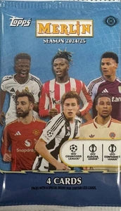 2024/25 Topps UEFA Club Competitions Merlin Chrome Soccer Hobby Pack